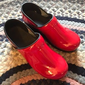 Sanita Red Patent Leather Clog Size 38